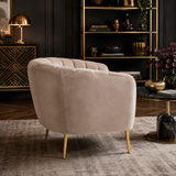 Eva Mink Velvet Channel Detail Armchair