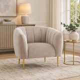 Eva Mink Velvet Channel Detail Armchair