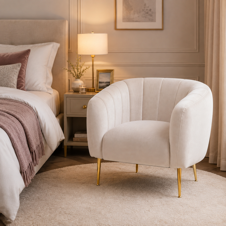 Eva Silver Grey Velvet Armchair