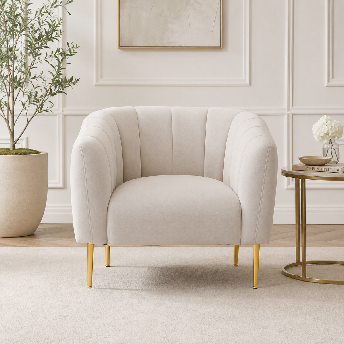 Eva Silver Grey Velvet Armchair