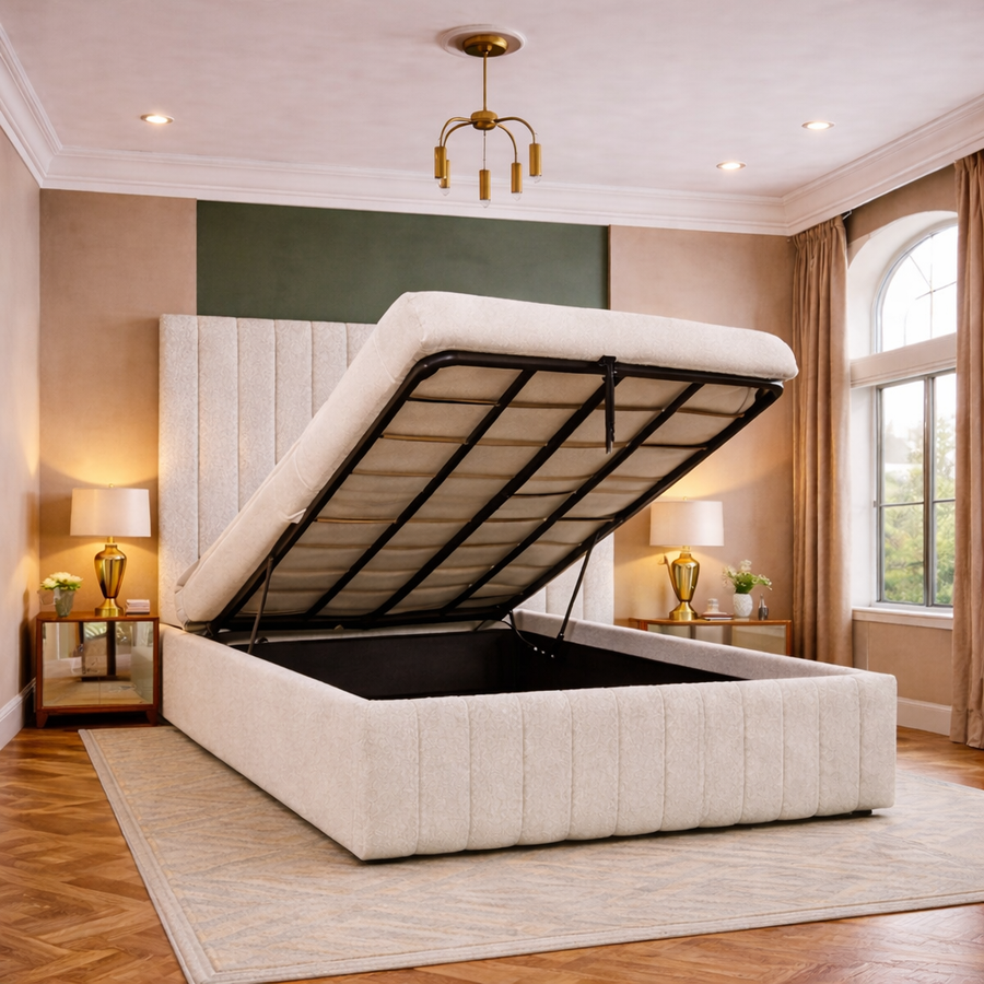 Remel Bouclé Panel Upholstered Bed