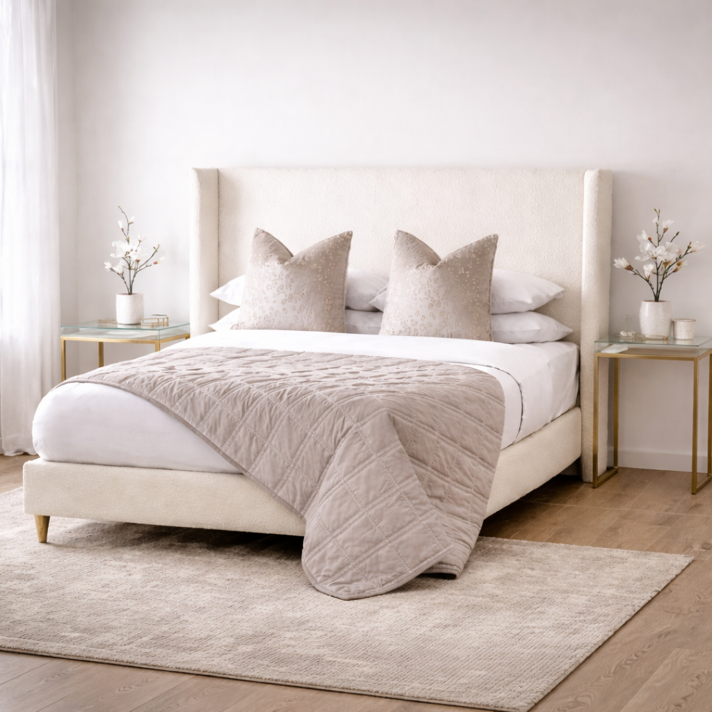 Bradley Bouclé Wingback Upholstered Bed