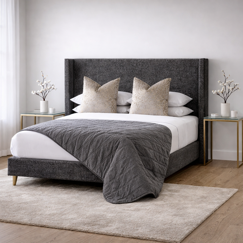 Bradley Bouclé Wingback Upholstered Bed