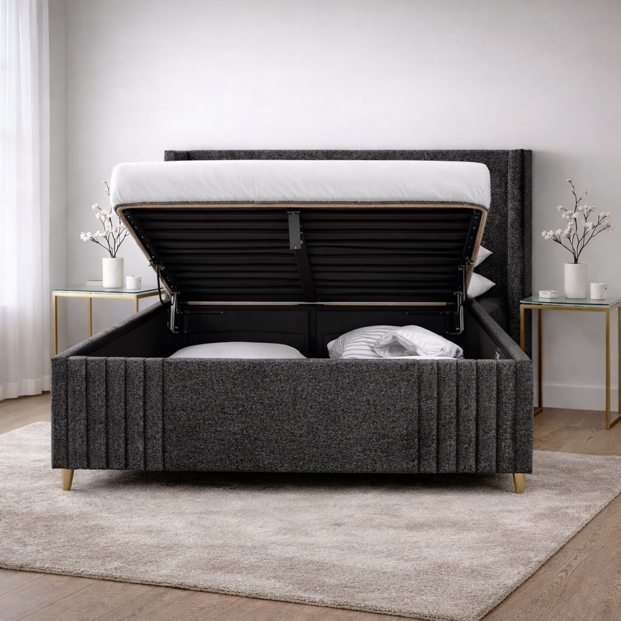 Bradley Bouclé Wingback Upholstered Bed