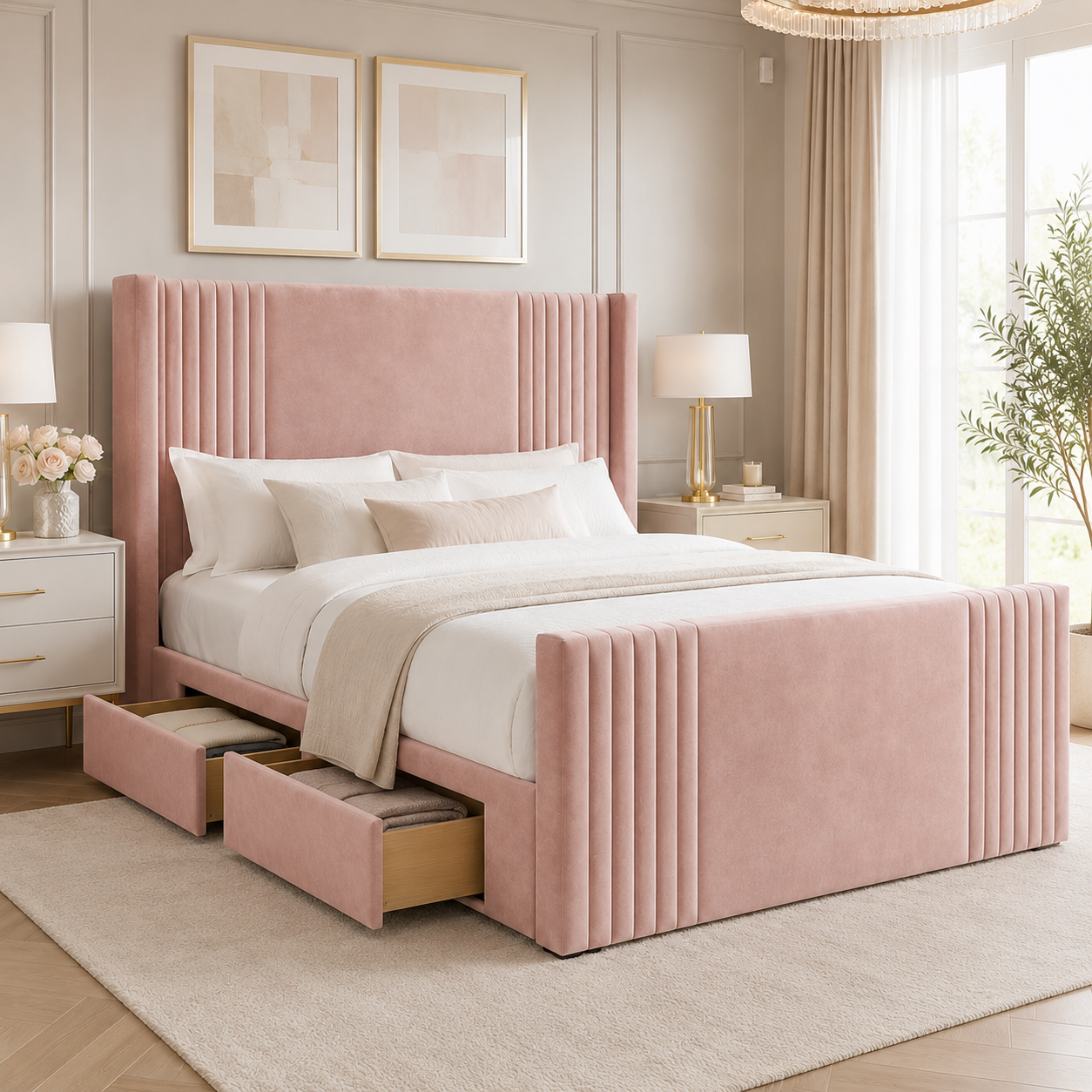 Andre Devonshire Winged Panel Upholstered Bed