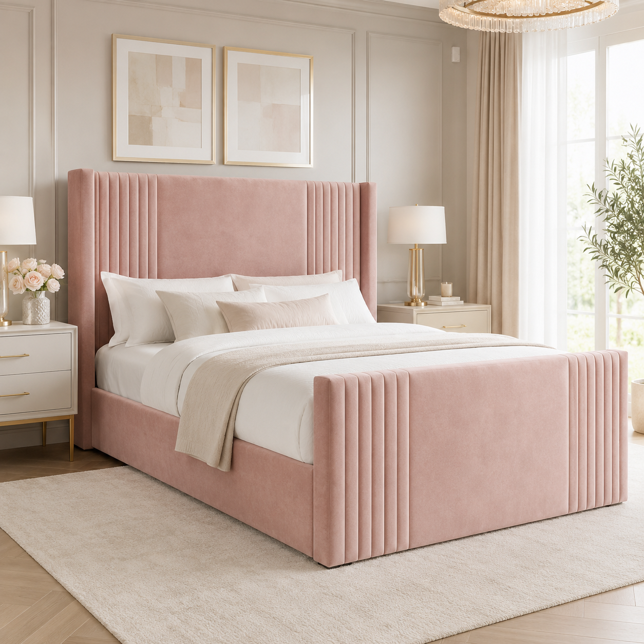 Andre Devonshire Winged Panel Upholstered Bed