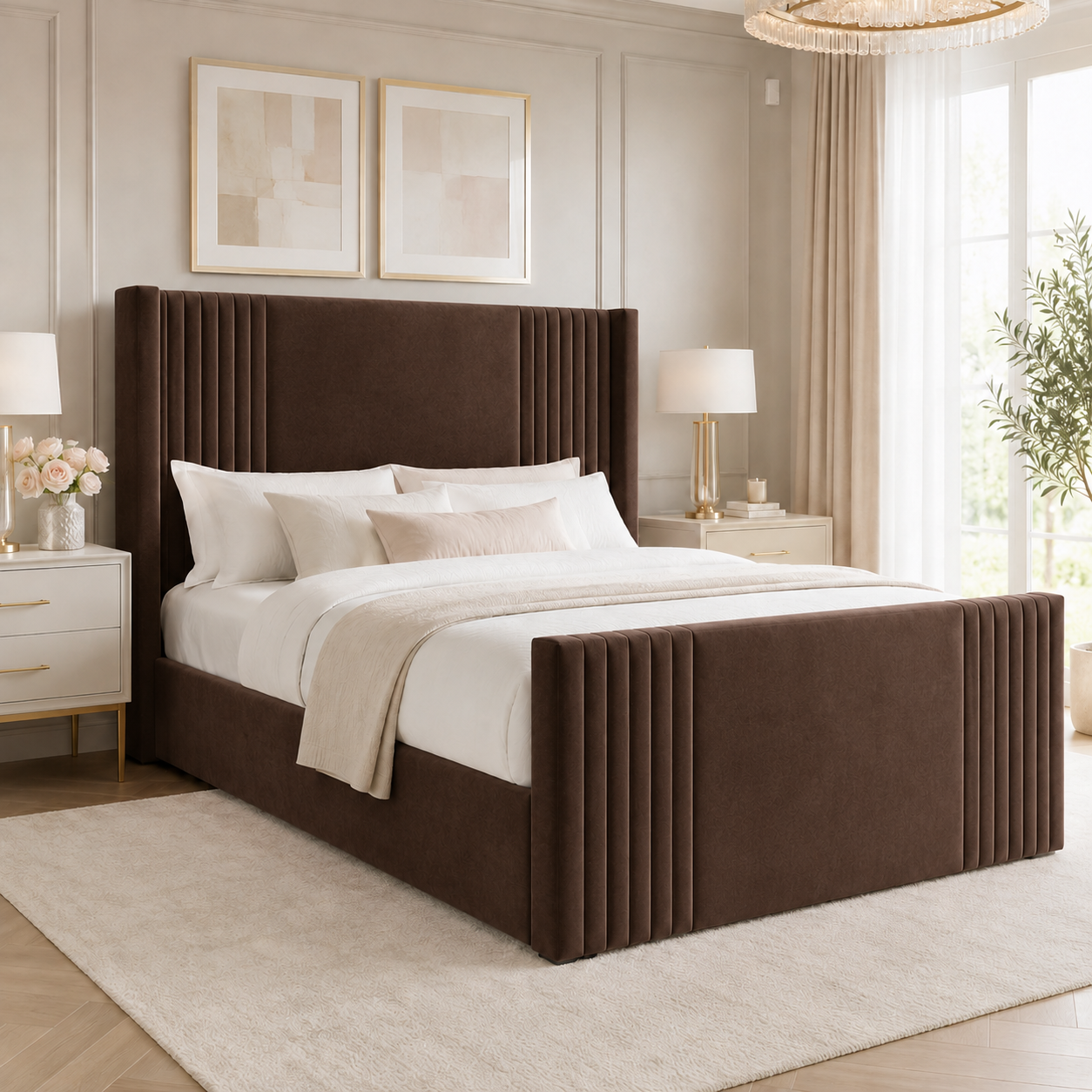 Andre Devonshire Winged Panel Upholstered Bed