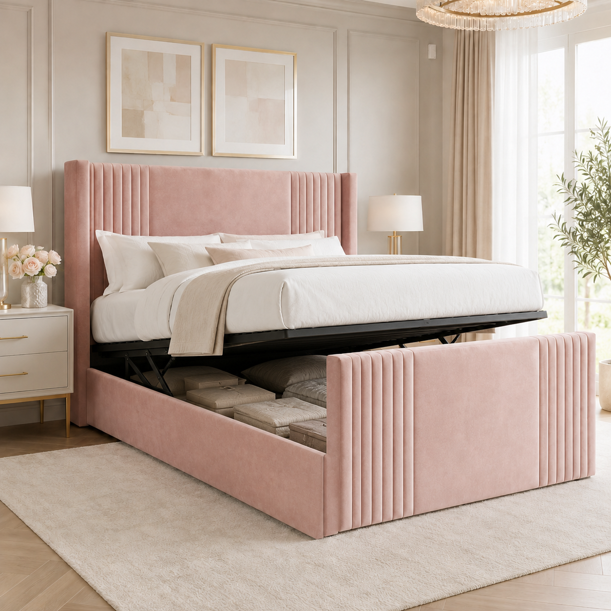 Andre Devonshire Winged Panel Upholstered Bed