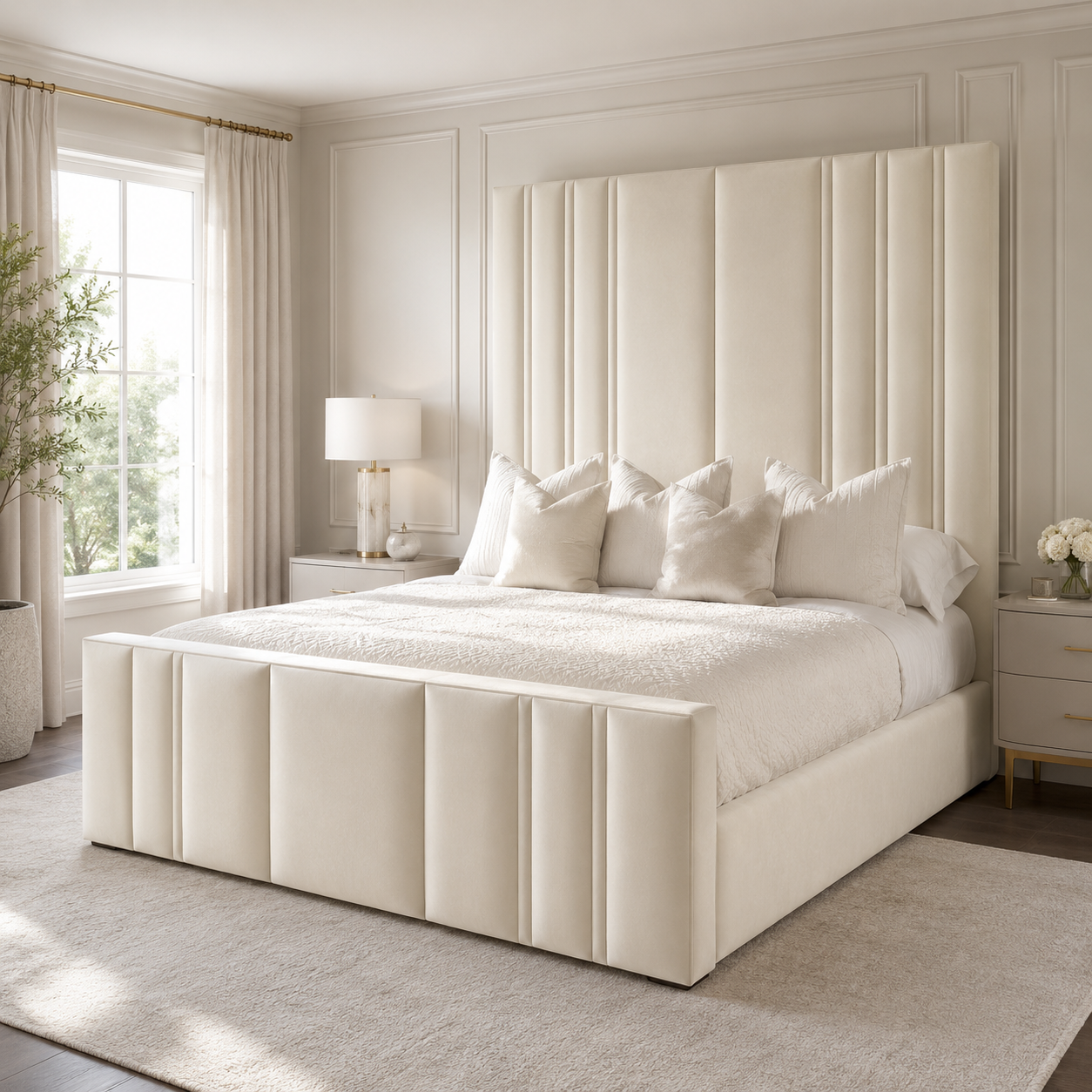Rhianna Mirage Panel Upholstered Bed