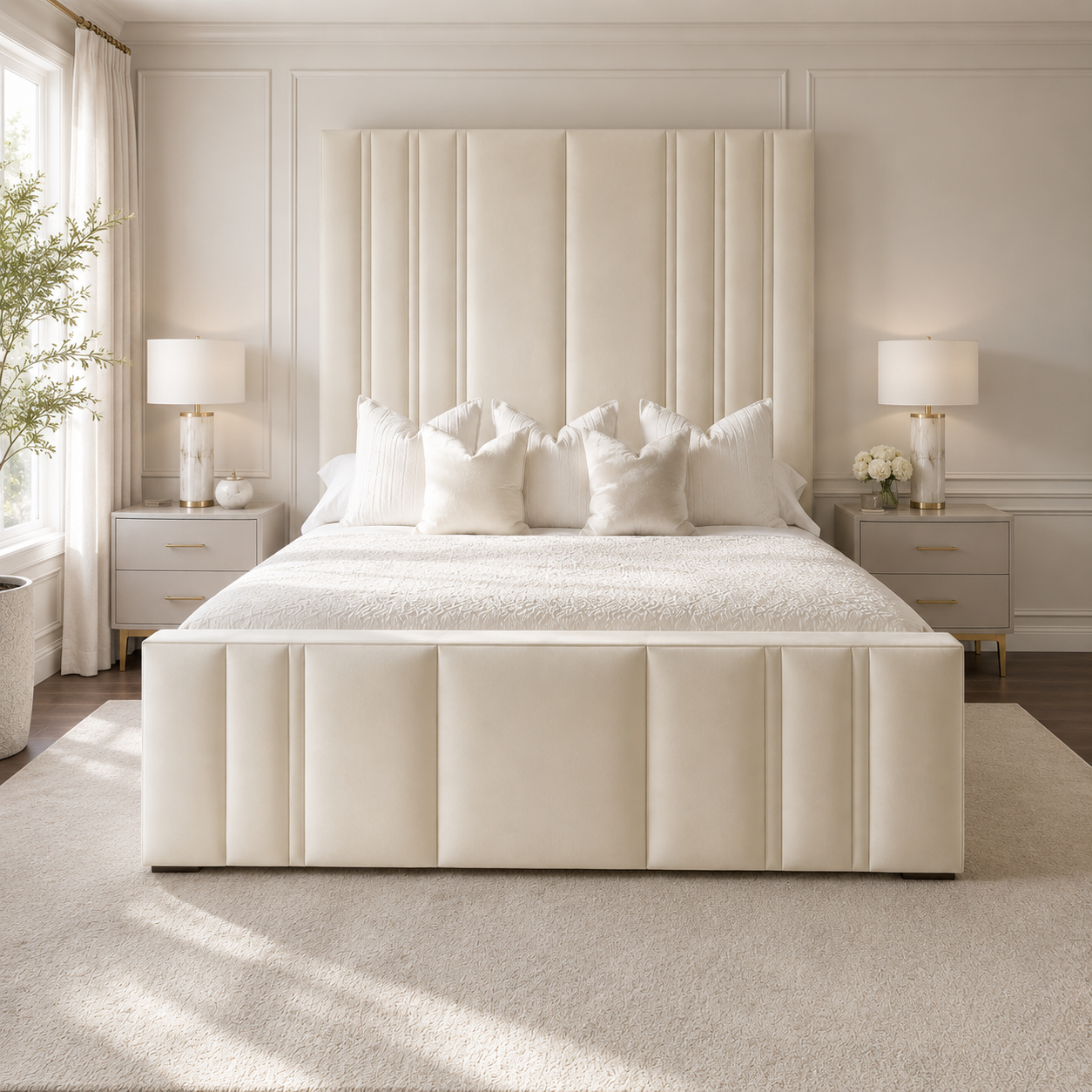 Rhianna Mirage Panel Upholstered Bed