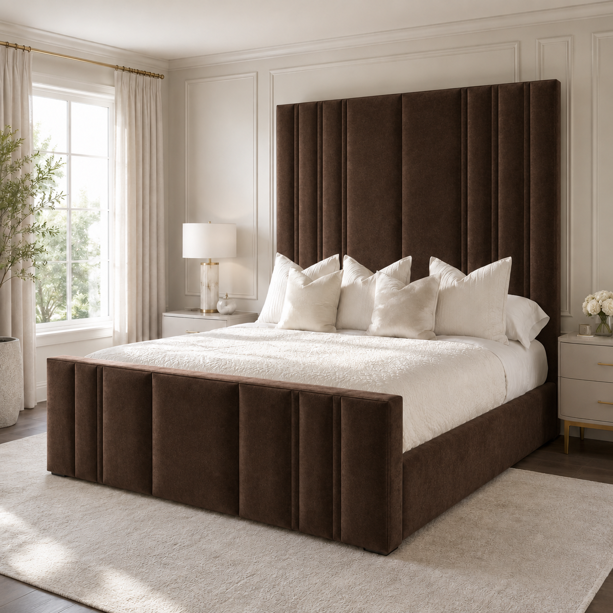 Rhianna Mirage Panel Upholstered Bed