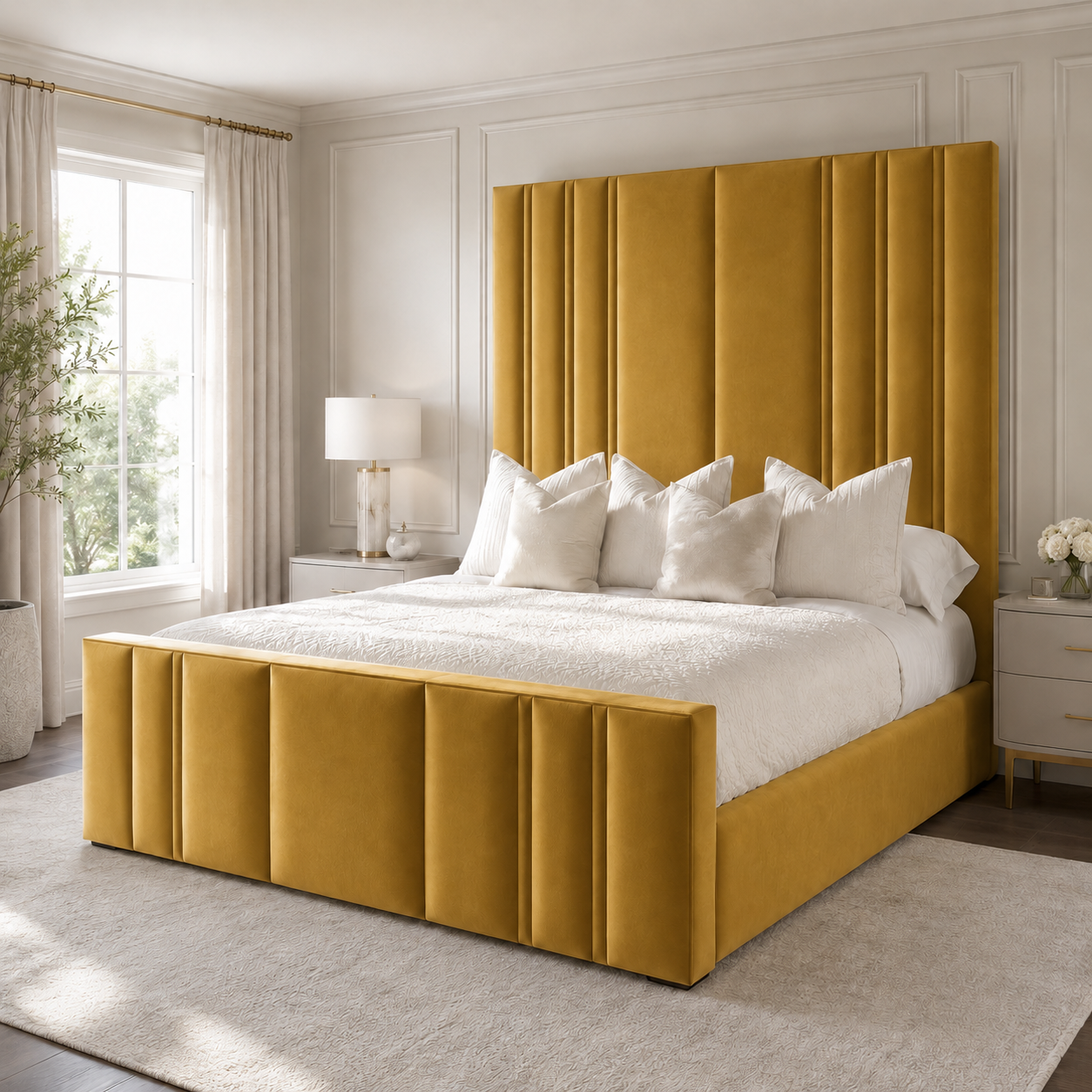 Rhianna Mirage Panel Upholstered Bed