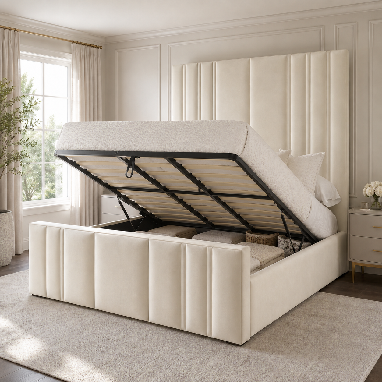 Rhianna Mirage Panel Upholstered Bed