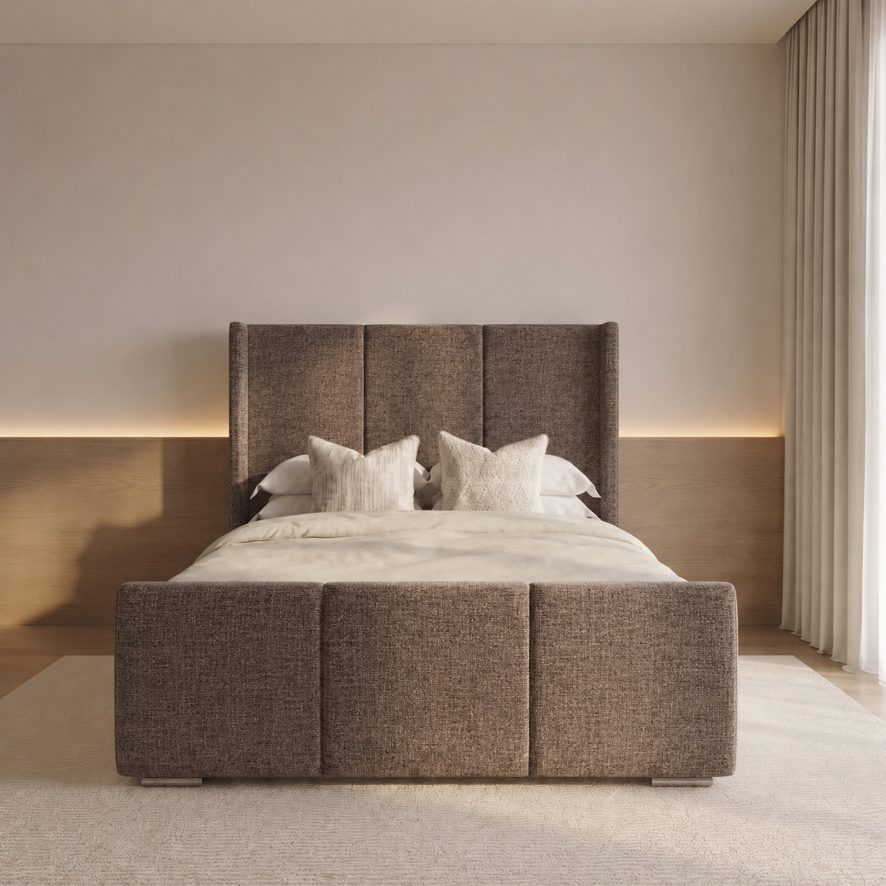 Zechariah Elegant Designer Upholstered Bed – British Furniture Shop 2026