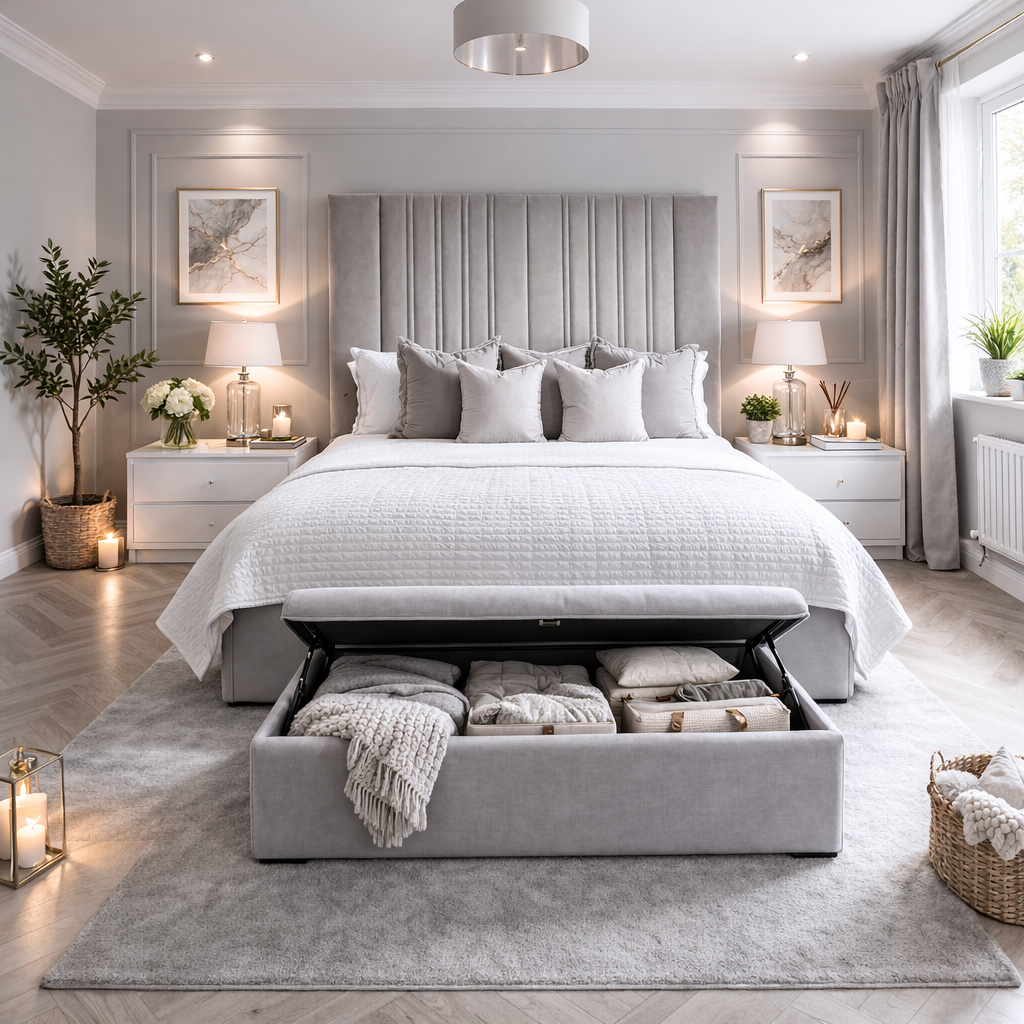 Eva Royal Mirage Panel Upholstered Bed