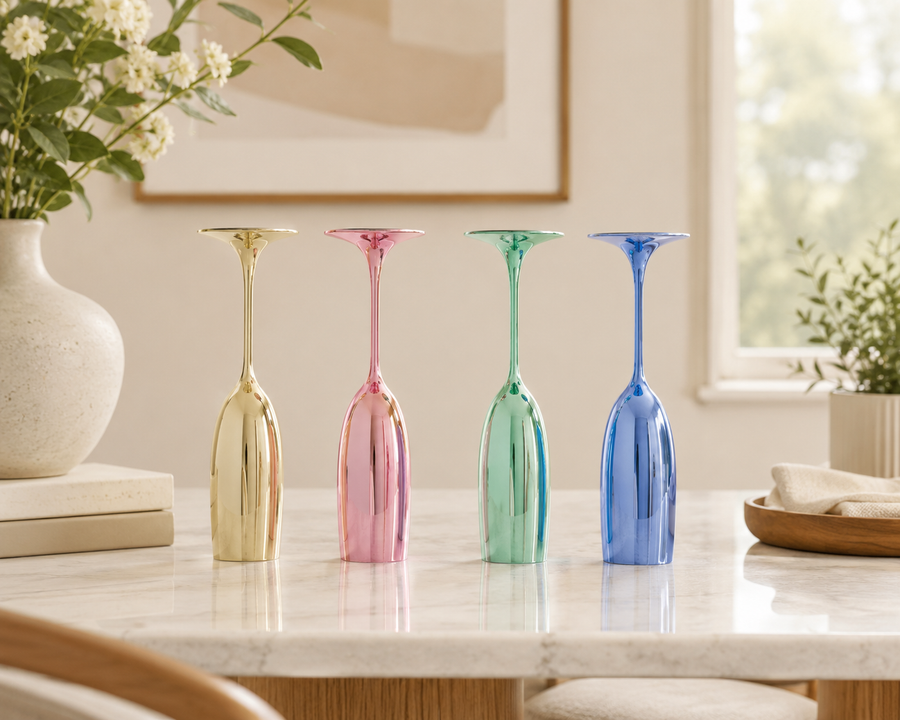 Pauline Set Of 4 Multicolour Champagne Glasses