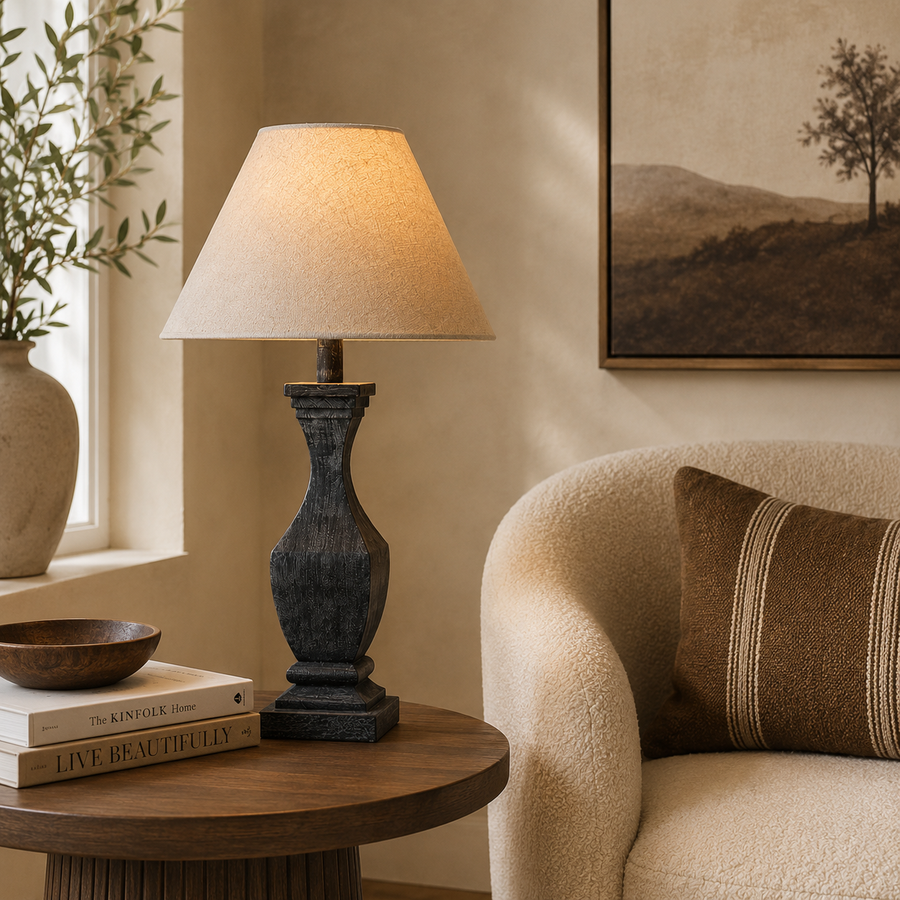 Pauline Fluted Wooden Table Lamp