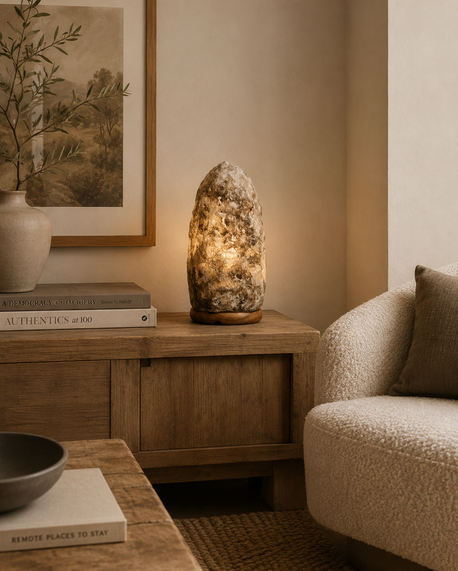 Mia Nepal Grey Natural Salt Table Lamp