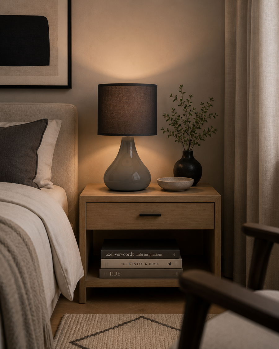 Rhianna Grey Ceramic Table Lamp