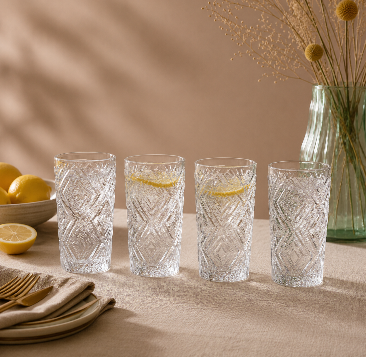 Eve Set Of Four Clear Highball Glasses