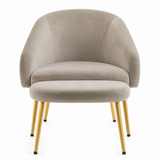Eva Mink Velvet Chair And Footstool