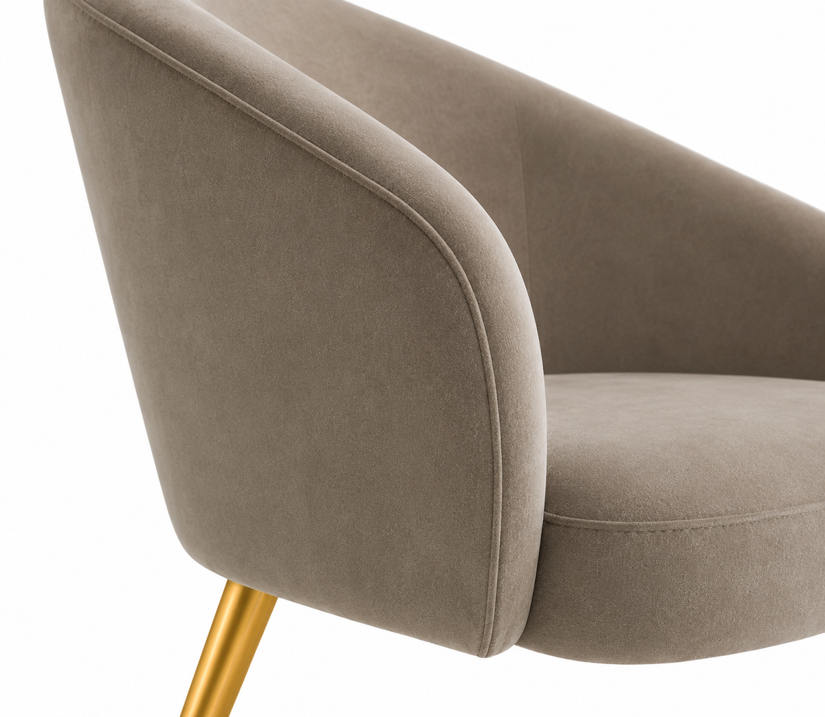 Eva Mink Velvet Chair And Footstool