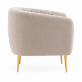 Eva Mink Velvet Channel Detail Armchair