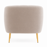 Eva Mink Velvet Channel Detail Armchair
