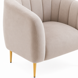Eva Mink Velvet Channel Detail Armchair