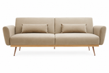 2 Seater Mia Mink Velvet Sofa Bed
