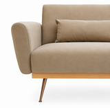 2 Seater Mia Mink Velvet Sofa Bed