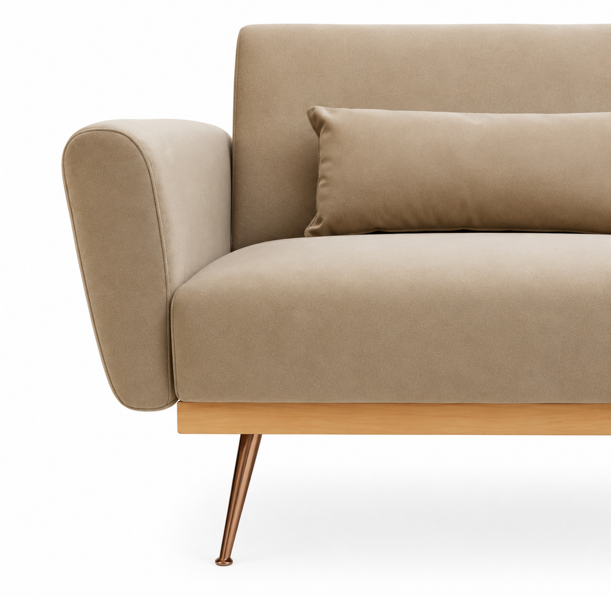 2 Seater Mia Mink Velvet Sofa Bed