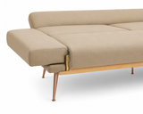 2 Seater Mia Mink Velvet Sofa Bed