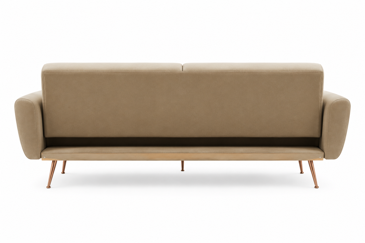 2 Seater Mia Mink Velvet Sofa Bed