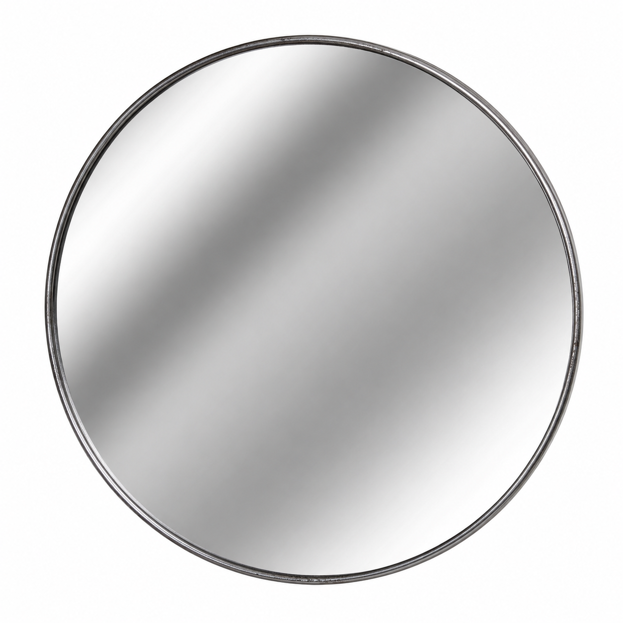 Jamal Silver Round Metal Wall Mirror Large Circular Mirror