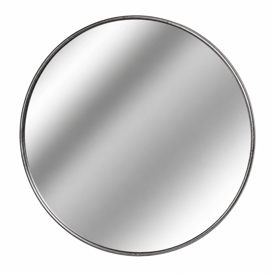 Jamal Silver Round Metal Wall Mirror Large Circular Mirror