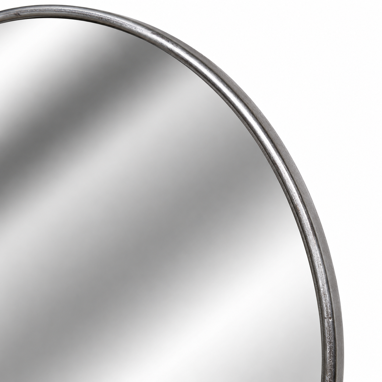 Jamal Silver Round Metal Wall Mirror Large Circular Mirror