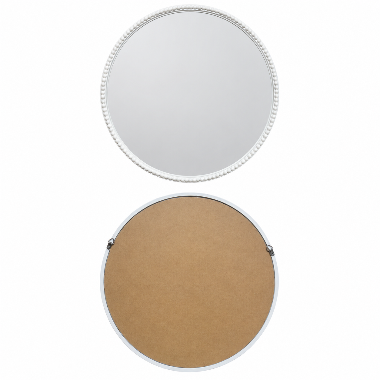 Bernett Washed Wood Beaded Wall Mirror Rustic Mirror