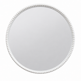 Bernett Washed Wood Beaded Wall Mirror Rustic Mirror