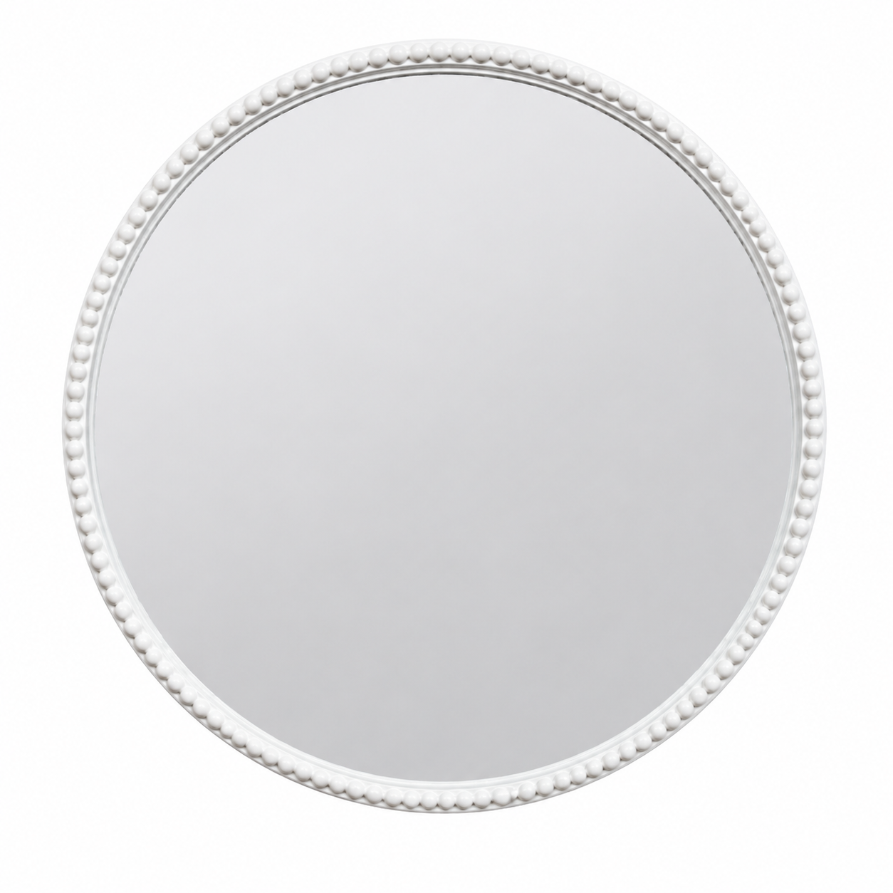Bernett Washed Wood Beaded Wall Mirror Rustic Mirror