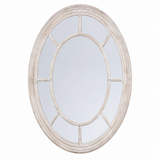 Mia Washed Wood Round Wall Mirror Rustic Mirror