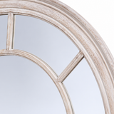 Mia Washed Wood Round Wall Mirror Rustic Mirror