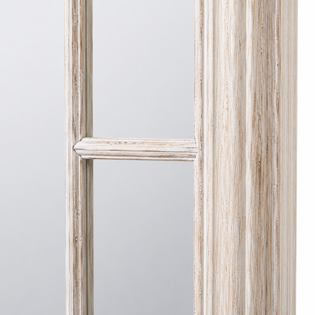Eva Washed Wood Window Wall Mirror Rustic Mirror