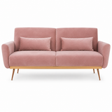 2 Seater Mia Pink Velvet Sofa Bed