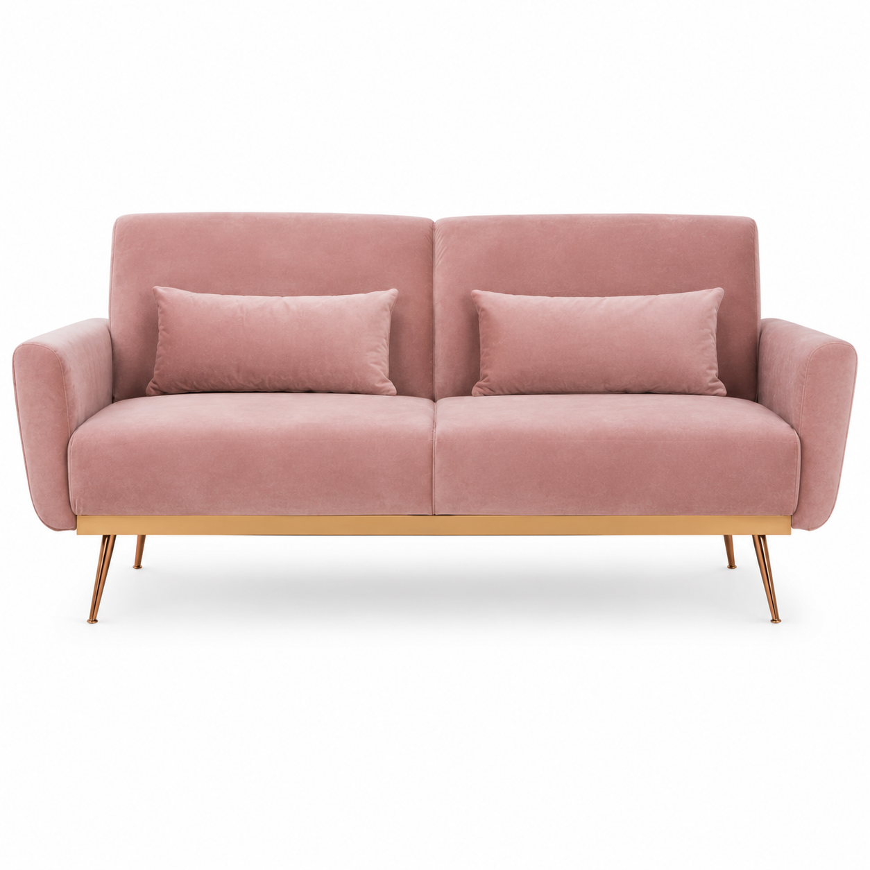 2 Seater Mia Pink Velvet Sofa Bed