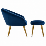 Eva Midnight Blue Chair And Footstool