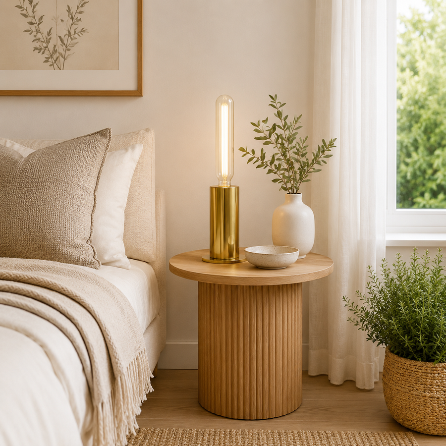 Remel Shiny Brass Finish Table Lamp