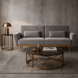 2 Seater Eva Grey Velvet Sofa Bed