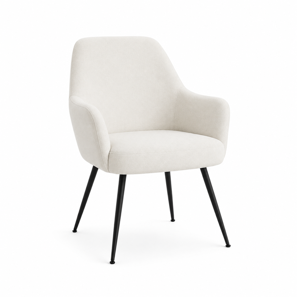 Salome Set of 2 Light Beige Textured Fabric Dining Chairs with Arms