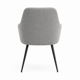 Salome Set of 2 Light Grey Textured Fabric Dining Chairs with Arms
